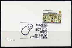 Postmark - Great Britain 1975 card bearing illustrated cancellation for Brooklands Circuit 1907-39 Reunion