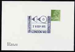 Postmark - Great Britain 1975 card bearing illustrated cancellation for 10th Anniversary Aerosol Congress, stamps on environment