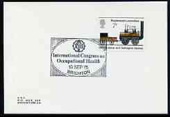 Postmark - Great Britain 1975 card bearing illustrated cancellation for International Congress Occupational Health, stamps on , stamps on  stamps on health, stamps on  stamps on medical