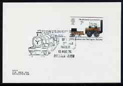 Postmark - Great Britain 1975 card bearing illustrated cancellation for Torbay Steam Railway 25th Anniversary, stamps on , stamps on  stamps on railways, stamps on  stamps on 