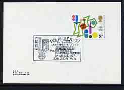 Postmark - Great Britain 1977 cover bearing illustrated cancellation for PolPhilex 77, Philatelic & Numismatic Exhibition, stamps on stamp exhibitions, stamps on coins