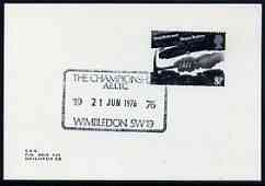 Postmark - Great Britain 1976 card bearing special cancellation for All England Lawn Tennis Championship, Wimbledon, stamps on , stamps on  stamps on sport, stamps on  stamps on tennis