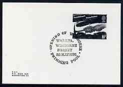 Postmark - Great Britain 1976 card bearing special cancellation for Opening of Wimborne Swimming Pool, stamps on swimming