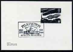 Postmark - Great Britain 1976 cover bearing illustrated cancellation for 150 Years of Pilkington Glass, St Helens, stamps on glass
