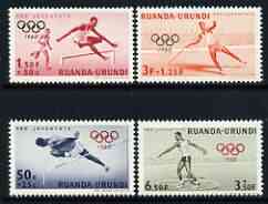 Ruanda-Urundi 1960 Child Welfare - Rome Olympic Games perf set of 5 unmounted mint, SG 223-27, stamps on , stamps on  stamps on olympics, stamps on  stamps on high jump, stamps on  stamps on hurdles, stamps on  stamps on football, stamps on  stamps on javelin, stamps on  stamps on discus, stamps on  stamps on sport