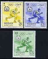 Sudan 1960 Rome Olympic Games perf set of 3 unmounted mint, SG 155-57, stamps on , stamps on  stamps on olympics, stamps on  stamps on football, stamps on  stamps on sport