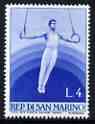 San Marino 1954 Gymnastics (Rings) 4L from Sport set of 11, SG 477 unmounted mint, stamps on , stamps on  stamps on gymnastics, stamps on  stamps on  gym , stamps on  stamps on gymnastics, stamps on  stamps on 