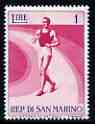 San Marino 1954 Walking 1L from Sport set of 11, SG 474 unmounted mint, stamps on walking