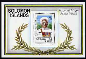 Solomon Islands 1992 Birth Centenary of Sgt-major Jacob Vouza (war hero) perf m/sheet unmounted mint, SG MS 727, stamps on , stamps on  stamps on personalities, stamps on  stamps on police, stamps on  stamps on  ww2 , stamps on  stamps on 