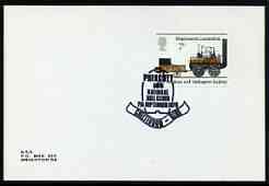 Postmark - Great Britain 1975 card bearing special cancellation for Prescott National Hill Climb, stamps on cars