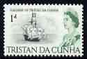 Tristan da Cunha 1965-67 Flagship of Tristao da Cunha 1d from def set unmounted mint, SG 72, stamps on ships, stamps on explorers
