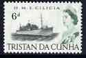 Tristan da Cunha 1965-67 HMS Cilicia 6d from def set unmounted mint, SG 77, stamps on , stamps on  stamps on ships, stamps on  stamps on 