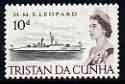 Tristan da Cunha 1965-67 HMS Leopard 10d from def set unmounted mint, SG 79, stamps on ships, stamps on 