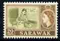 Sarawak 1955 Basket Making 20c from def set unmounted mint, SG 196, stamps on baskets, stamps on crafts
