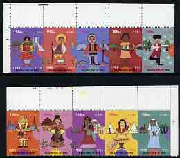Iran 1999 International Childrens Day perf strip of 10 unmounted mint, SG 3006-15, stamps on children