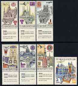 Czechoslovakia 1967 Air Praga 68 Stamp Exhibition (1st Issue) set of 7 unmounted mint, SG 1689-95, stamps on stamp exhibitions