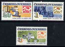 Czechoslovakia 1982 Achievements of Socialist Construction (2nd series) perf set of 3 unmounted mint, SG 2644-46, stamps on , stamps on  stamps on agriculture, stamps on  stamps on industry, stamps on  stamps on science