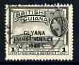 Guyana 1966 GPO Georgetown 1c with Independence opt (Local opt on Script CA wmk) fine used, SG 420, stamps on postal, stamps on post office