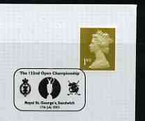 Postmark - Great Britain 2003 cover for 132nd Open Champioship with illustrated Royal St Heorge's cancel, stamps on sport, stamps on golf
