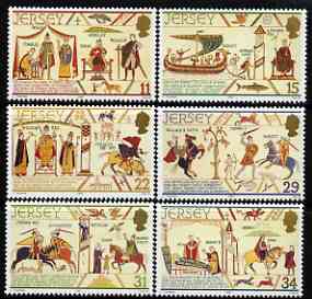 Jersey 1987 900th Death Anniversary of William the Conqueror perf set of 6 unmounted mint, SG 422-27, stamps on horses, stamps on vikings, stamps on battles, stamps on ships