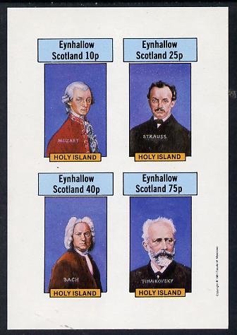 Eynhallow 1981 Composers (Mozart, Strauss, Bach & Tchaikovski) imperf set of 4 values unmounted mint