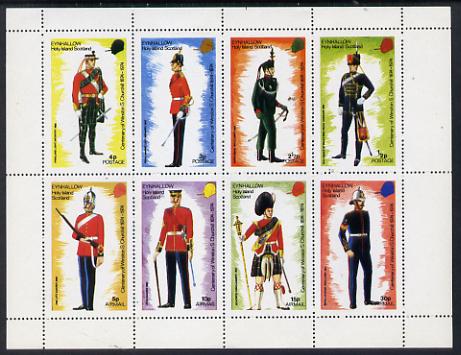 Eynhallow 1974 Churchill Birth Centenary (Military Uniforms) perf set of 8 values (0.5p to 30p) unmounted mint, stamps on churchill, stamps on militaria, stamps on personalities, stamps on uniforms