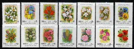 Iran 1993 Flowers perf set of 14 values complete unmounted mint, SG 2737-51*, stamps on flowers, stamps on 