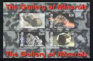 Mordovia Republic 1999 The Gallery of Minerals perf sheetlet containing set of 4 values unmounted mint, stamps on minerals