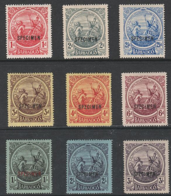 St Lucia 1886 QV Crown CA set of 4 overprinted SPECIMEN, mounted on thin card ex De La Rue archives, stamps on xxx
