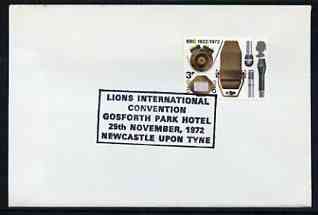 Postmark - Great Britain 1972 cover bearing special cancellation for Lions International Convention, Newcastle Upon Tyne, stamps on , stamps on  stamps on lions int