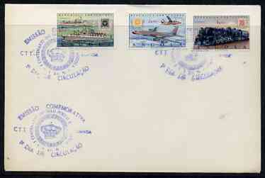 Angola 1970 Stamp Centenary perf set of 3 on plain cover with first day cancel