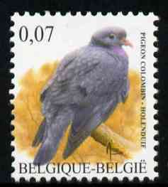 Belgium 2002-09 Birds #5 Stock Dove 0.07 Euro unmounted mint, SG 3694, stamps on , stamps on  stamps on birds    