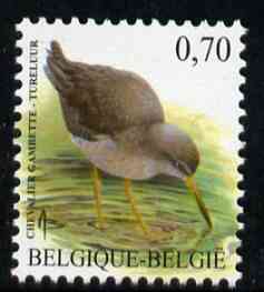 Belgium 2002-09 Birds #5 Redshank 0.70 Euro unmounted mint, SG 3704, stamps on birds