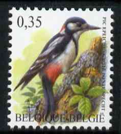 Belgium 2002-09 Birds #5 Great Spotted Woodpecker 0.35 Euro unmounted mint SG 3700, stamps on birds, stamps on woodpeckers    