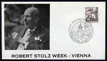 Postmark - Austria 1980 illustrated cover for Robert Stoltz week with special cancellation, stamps on , stamps on  stamps on music, stamps on  stamps on opera, stamps on  stamps on composers, stamps on  stamps on stoltz