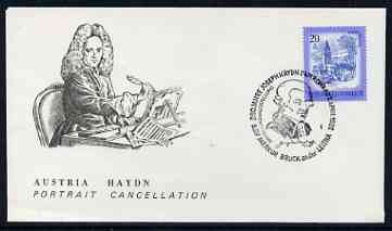 Postmark - Austria 1982 illustrated card for Joseph Haydn with special portrait cancellation