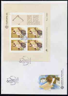 Portugal 1985 v perf m/sheet on Illustrated cover with special first day cancel, stamps on music, stamps on europa, stamps on 