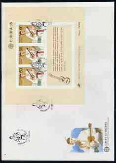 Portugal - Madeira 1985 Europa - Music Year perf m/sheet on Illustrated cover with special first day cancel, stamps on music, stamps on europa, stamps on 