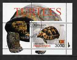 Timor (East) 2001 Turtles perf m/sheet cto used, stamps on animals, stamps on turtles