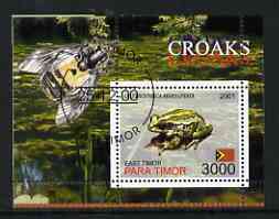 Timor (East) 2001 Croaks (Bee in margin) perf m/sheet cto used, stamps on animals, stamps on frogs, stamps on reptiles, stamps on insects, stamps on bees