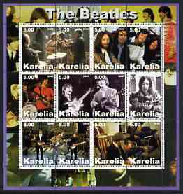 Karelia Republic 2002 The Beatles #1 perf sheetlet containing set of 12 values unmounted mint, stamps on , stamps on  stamps on personalities, stamps on  stamps on music, stamps on  stamps on pops, stamps on  stamps on beatles