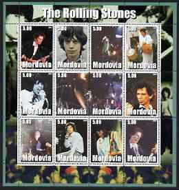 Mordovia Republic 2002 The Rolling Stones #2 perf sheetlet containing set of 12 values unmounted mint