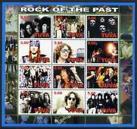 Touva 2002 Rock of the Past #2 perf sheetlet containing set of 12 values unmounted mint, stamps on , stamps on  stamps on personalities, stamps on  stamps on music, stamps on  stamps on pops, stamps on  stamps on 