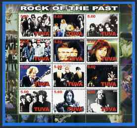 Touva 2002 Rock of the Past #3 perf sheetlet containing set of 12 values unmounted mint, stamps on , stamps on  stamps on personalities, stamps on  stamps on music, stamps on  stamps on pops, stamps on  stamps on 