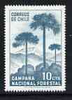 Chile 1967 National Afforestation Campaign 10c unmounted mint, SG 583*, stamps on , stamps on  stamps on trees