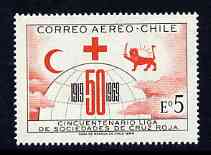 Chile 1969 League of Red Cross Societies 5E (Airmail) unmounted mint, SG 616*, stamps on , stamps on  stamps on red cross, stamps on  stamps on 