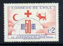 Chile 1969 League of Red Cross Societies 2E (Postage) unmounted mint, SG 615*, stamps on red cross, stamps on 