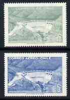 Chile 1969 Rapel Hydro-Electric Project set of 2 unmounted mint, SG 617-8*, stamps on electricity, stamps on energy, stamps on dams, stamps on civil engineering