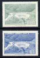 Chile 1969 Rapel Hydro-Electric Project set of 2 unmounted mint, SG 617-8*, stamps on , stamps on  stamps on electricity, stamps on  stamps on energy, stamps on  stamps on dams, stamps on  stamps on civil engineering