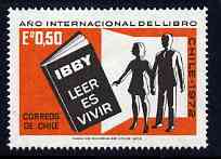 Chile 1972 International Book Year unmounted mint, SG 701*, stamps on , stamps on  stamps on books, stamps on  stamps on literature